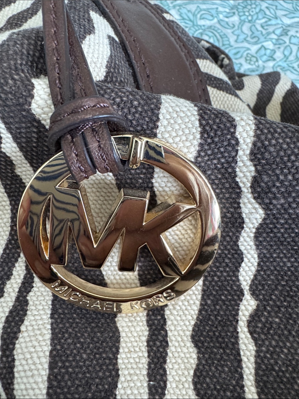 Vintage RARE Michael Kors Brown Zebra Tiger Print Ludlow Bag Purse hobo tote Y2K - Picture 4 of 17